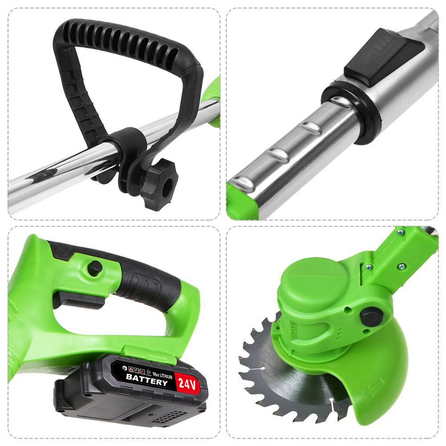Cordless Electric Weed Trimmer 2-In-1 Grass Cutter For Yard Garden