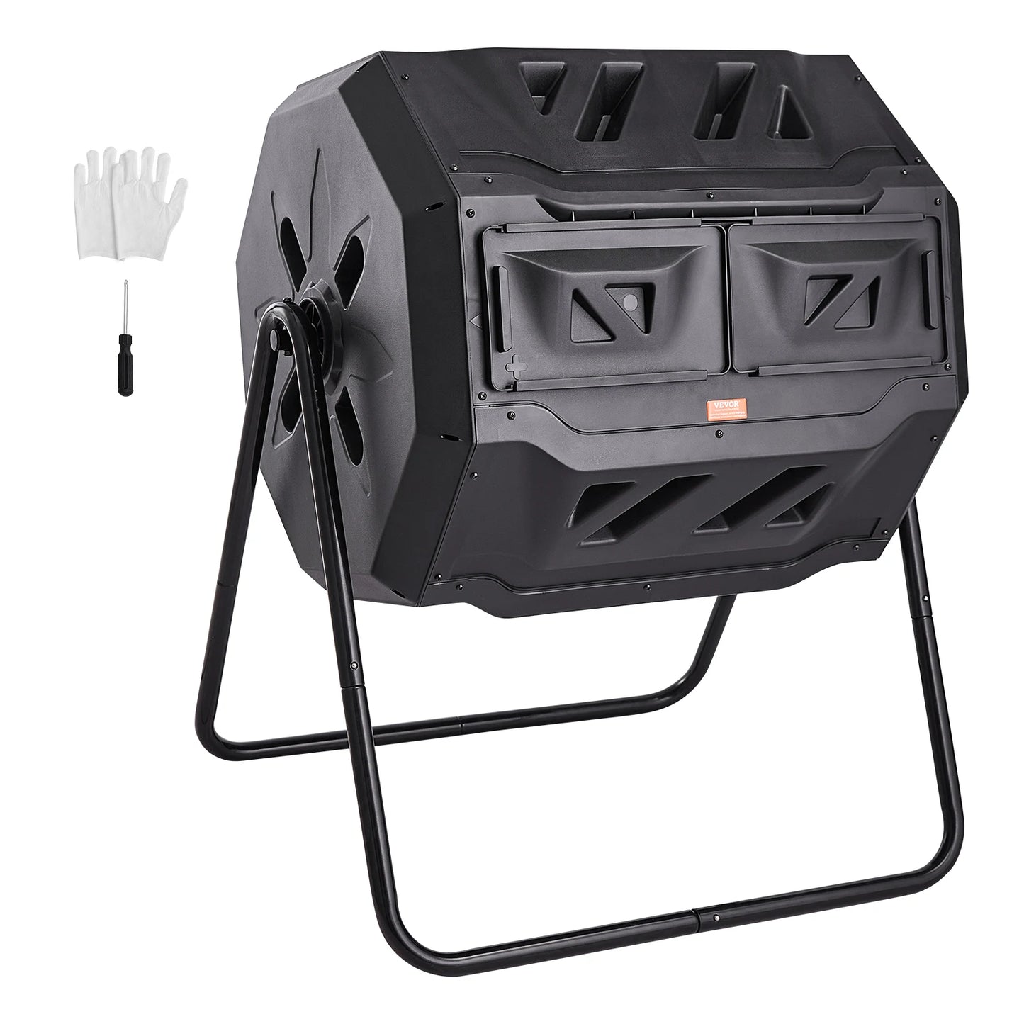 SucceBuy Tumbling Composter Dual Chamber Bin for Garden and Kitchen