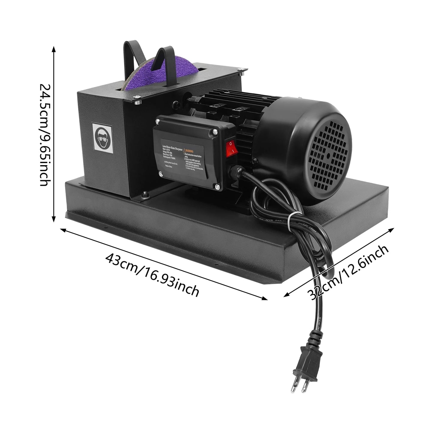 1HP Lawn Mower Blade Grinder 750W Sharpener For Agriculture Gardening