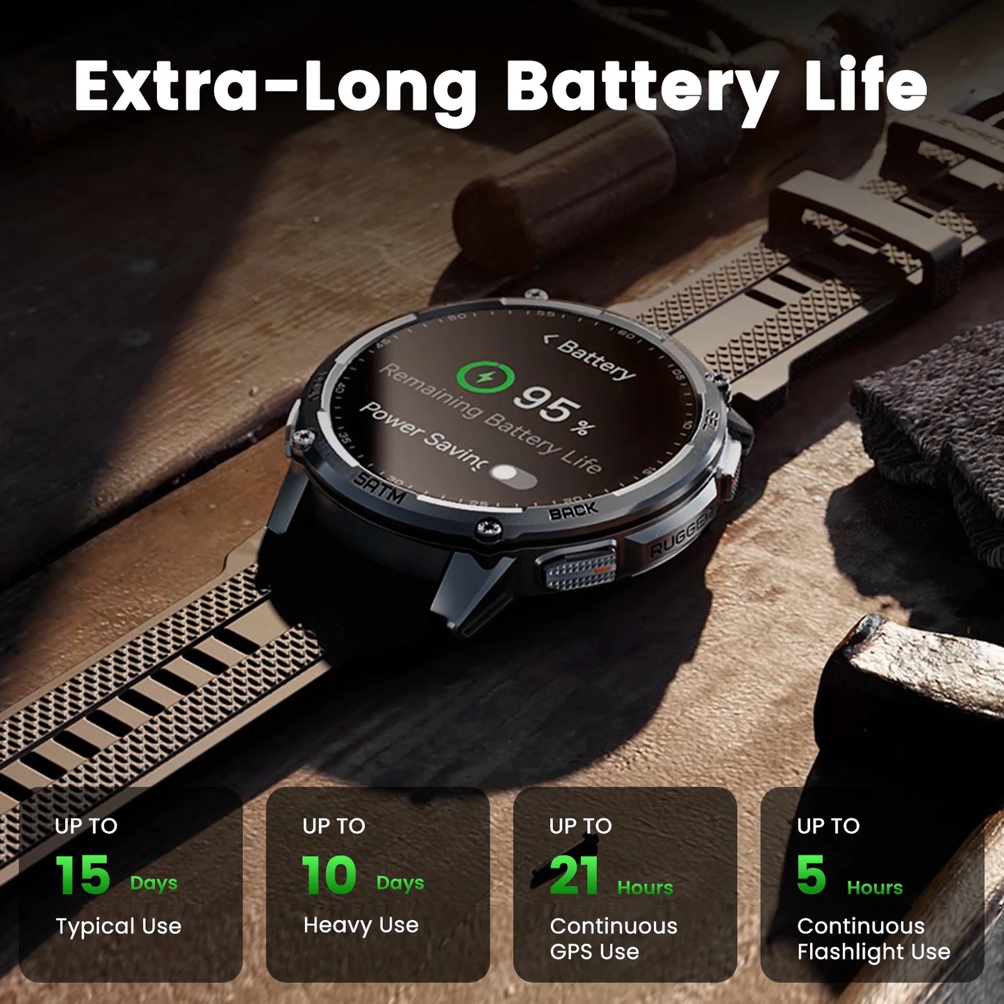 Kospet Tank T4C Rugged Smartwatch With Dual Band GPS Waterproof