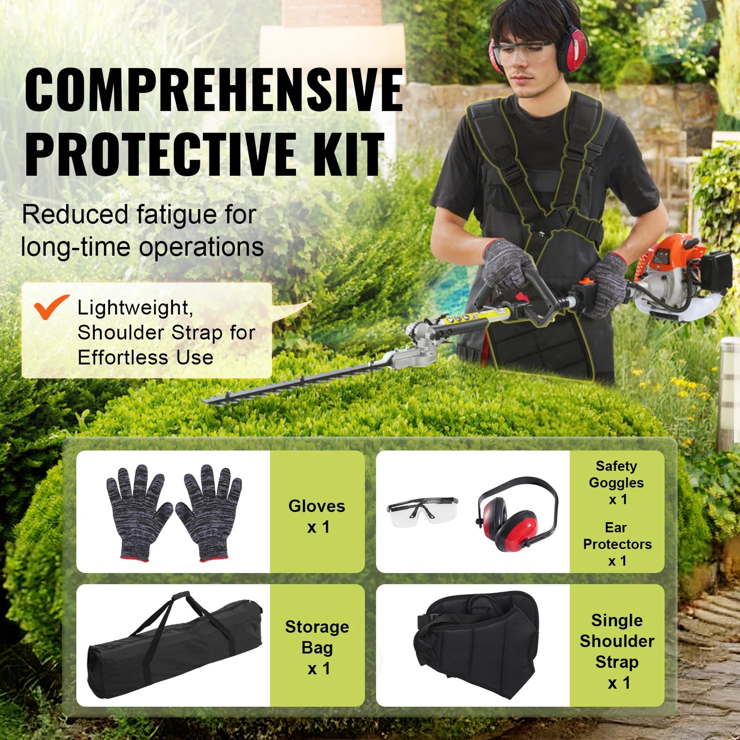 SucceBuy 52cc 6 In 1 Gas Trimmer Hedge Cutter System