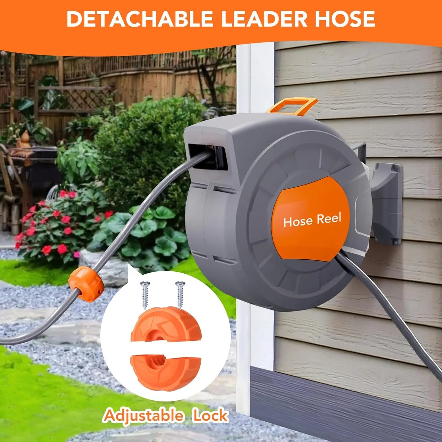 TWISTER.CK Retractable Garden Hose Reel With 9 Function Sprayer Nozzle