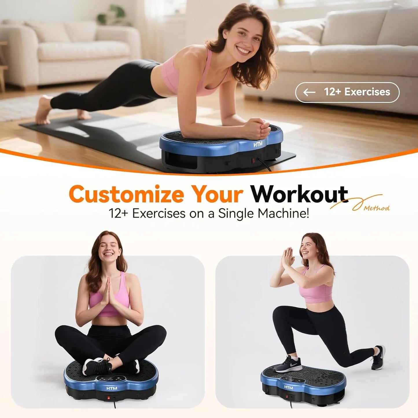 HTMM Fitness Vibration Plate Whole-Body Fat Burn Home Gym