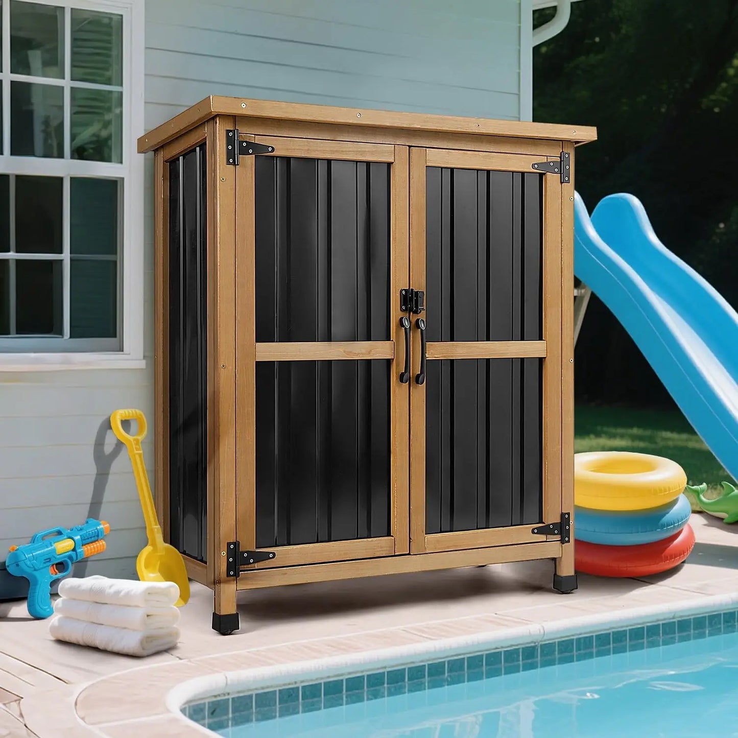 PetsCosset Outdoor Storage Shed For Garden And Yard Organization