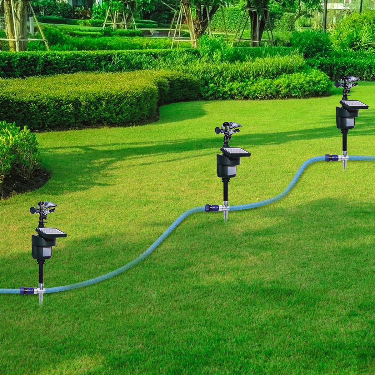 Yardeen Motion Activated Sprinkler With Solar Panels For Outdoors