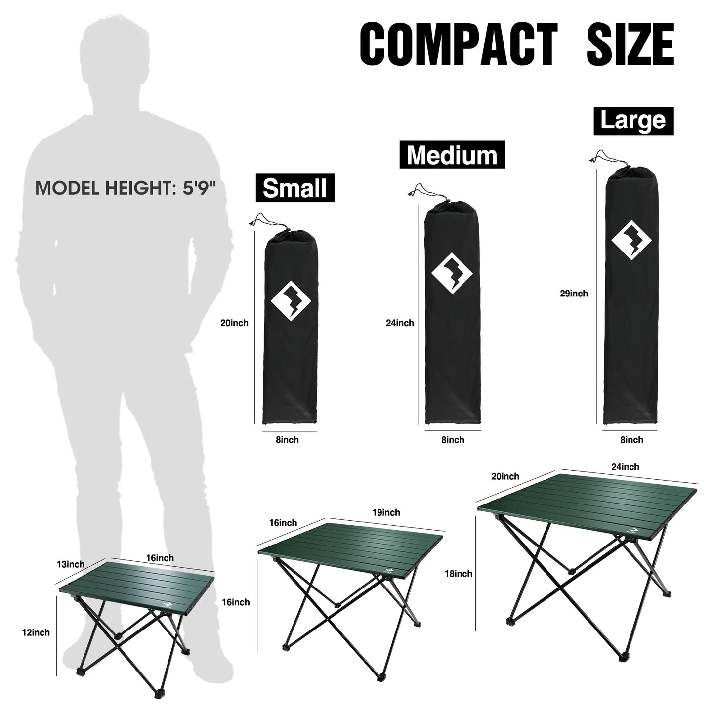 VILLEY Ultralight Portable Camping Side Table Aluminum Folding Beach Table