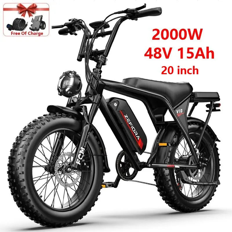 ZEFIORA Electric Fat Bike V10 1000W Brushless Motor