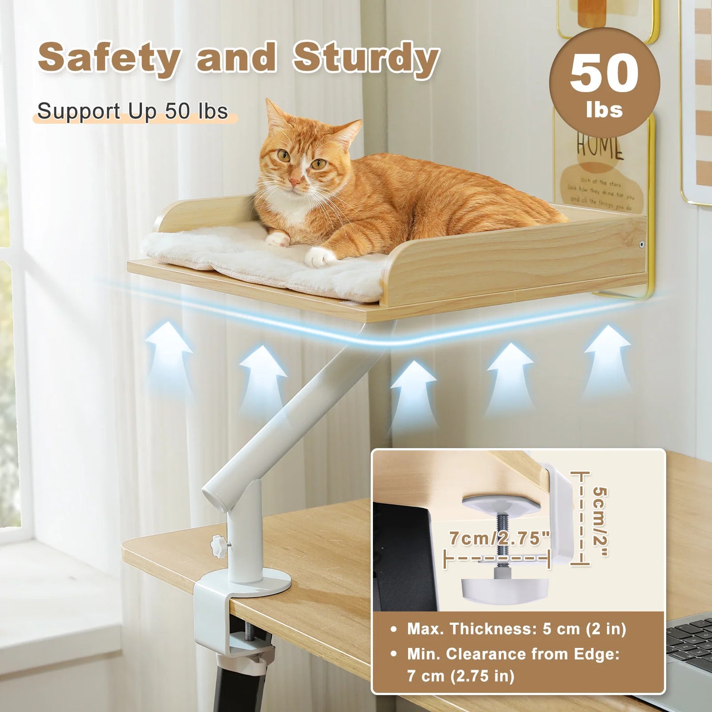 PAWZ Road Cat Desk Bed 360° Rotatable Cat Bed Stand